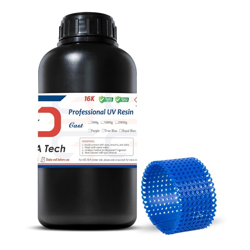 Tech Cast 3D Printer Castable Resin for Jewelry, Royal Blue, 1kg