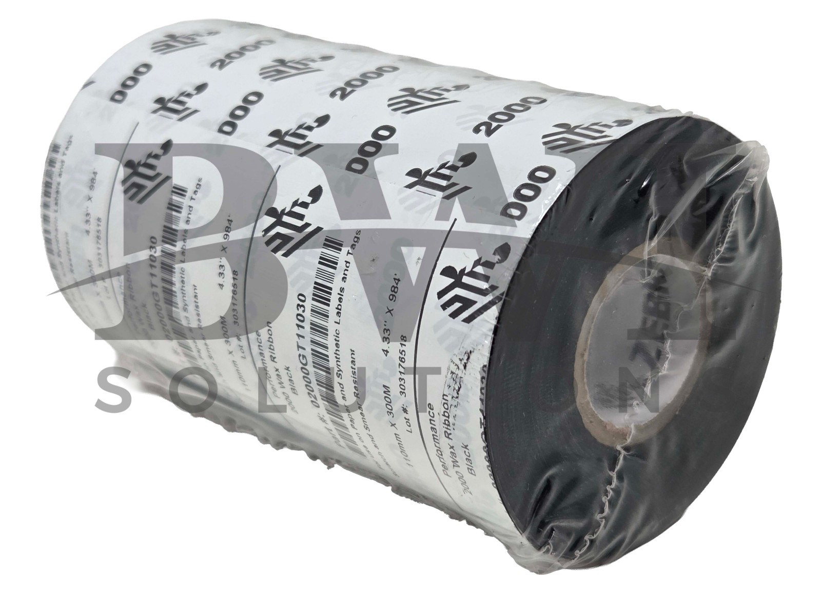 SEALED Zebra 02000GT11030 Performance 2000 Wax Ribbon Blk 4.33" x 984' 110x300mm