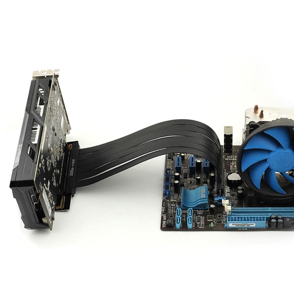 Graphics Card GPU Vertical Full Speed PCI-E 4.0 x16 20cm, Black