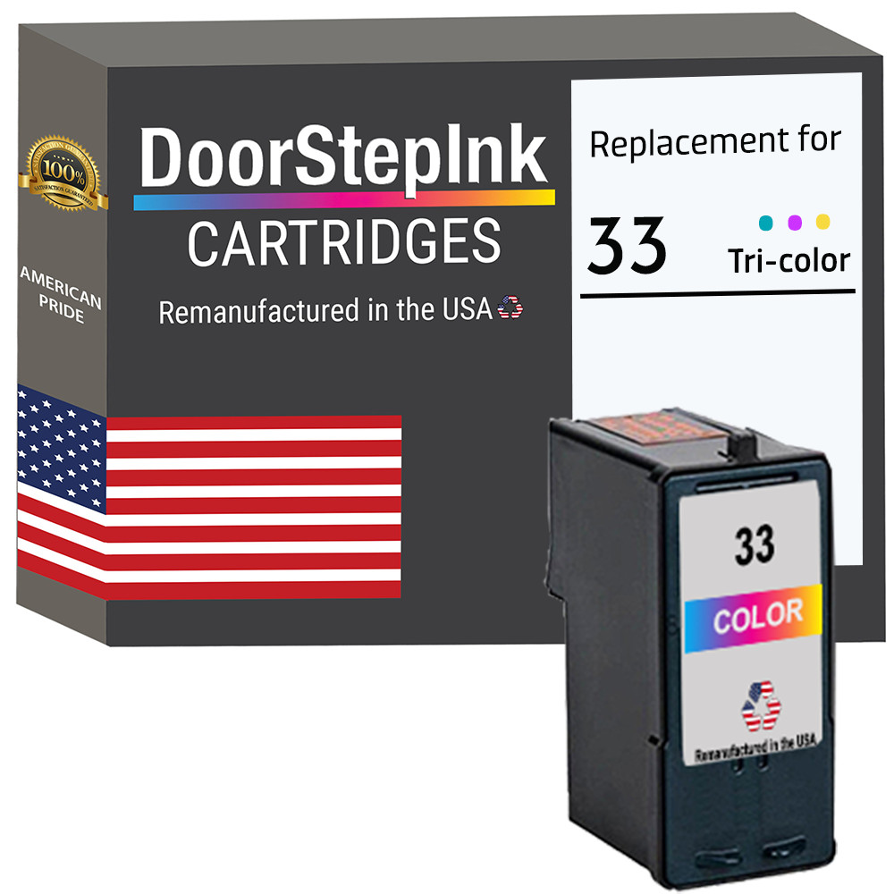 DoorStepInk Compatible Ink Cartridges for Lexmark #33 Tri-Color-USA