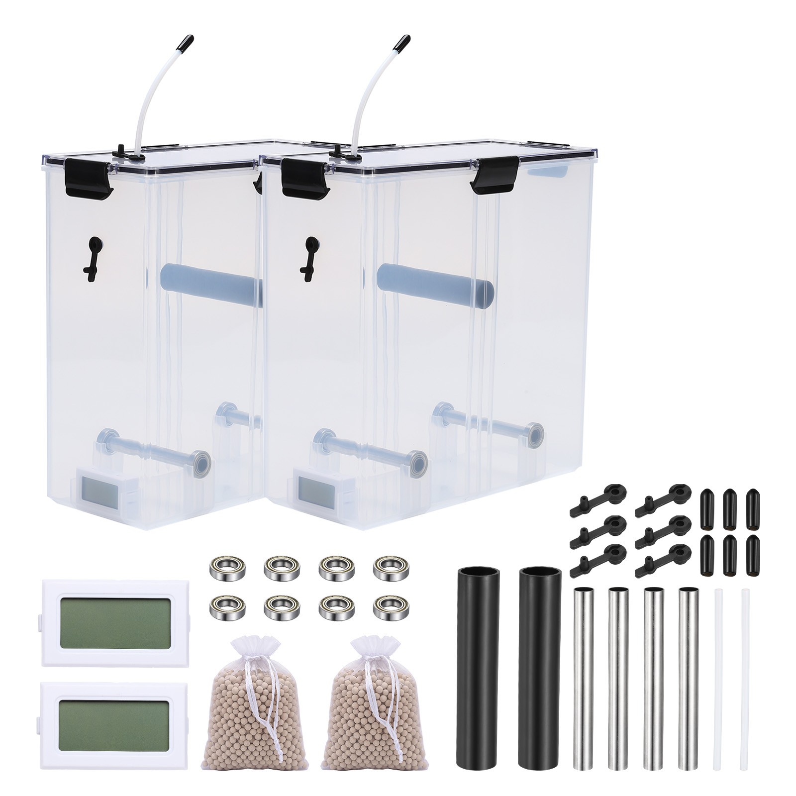 2 Set 3D Printer Filament Dryer and Storage Box Set 5.8L with Accessories, Black