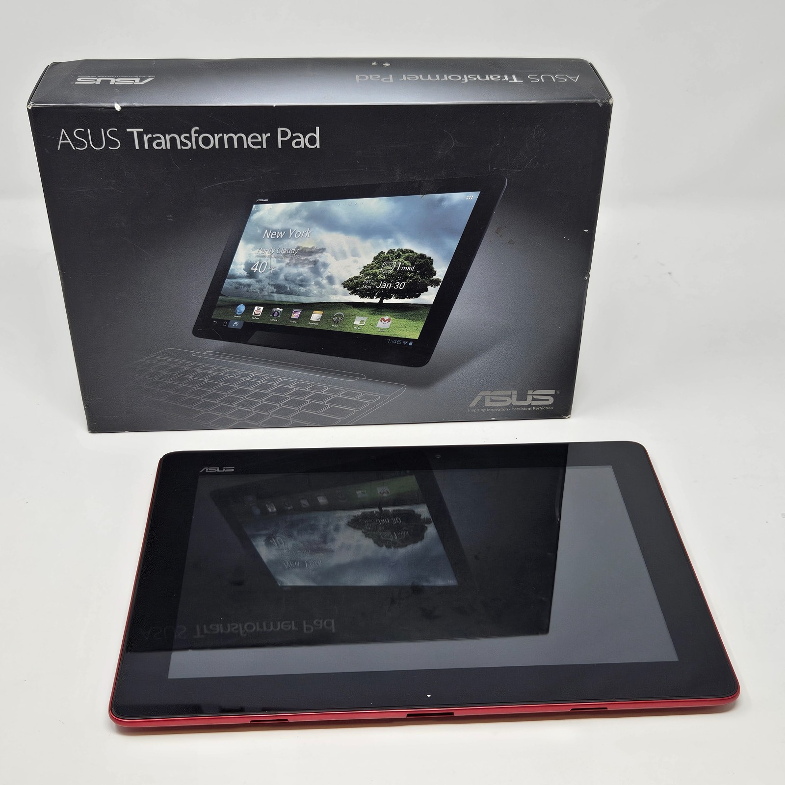 Asus Transformer Pad TF300T Red Tablet w/ Box (UNTESTED/AS-IS/PARTS)