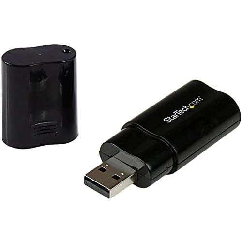 StarTech.com USB Sound Card - 3.5mm Audio Adapter - External Sound Card - Black