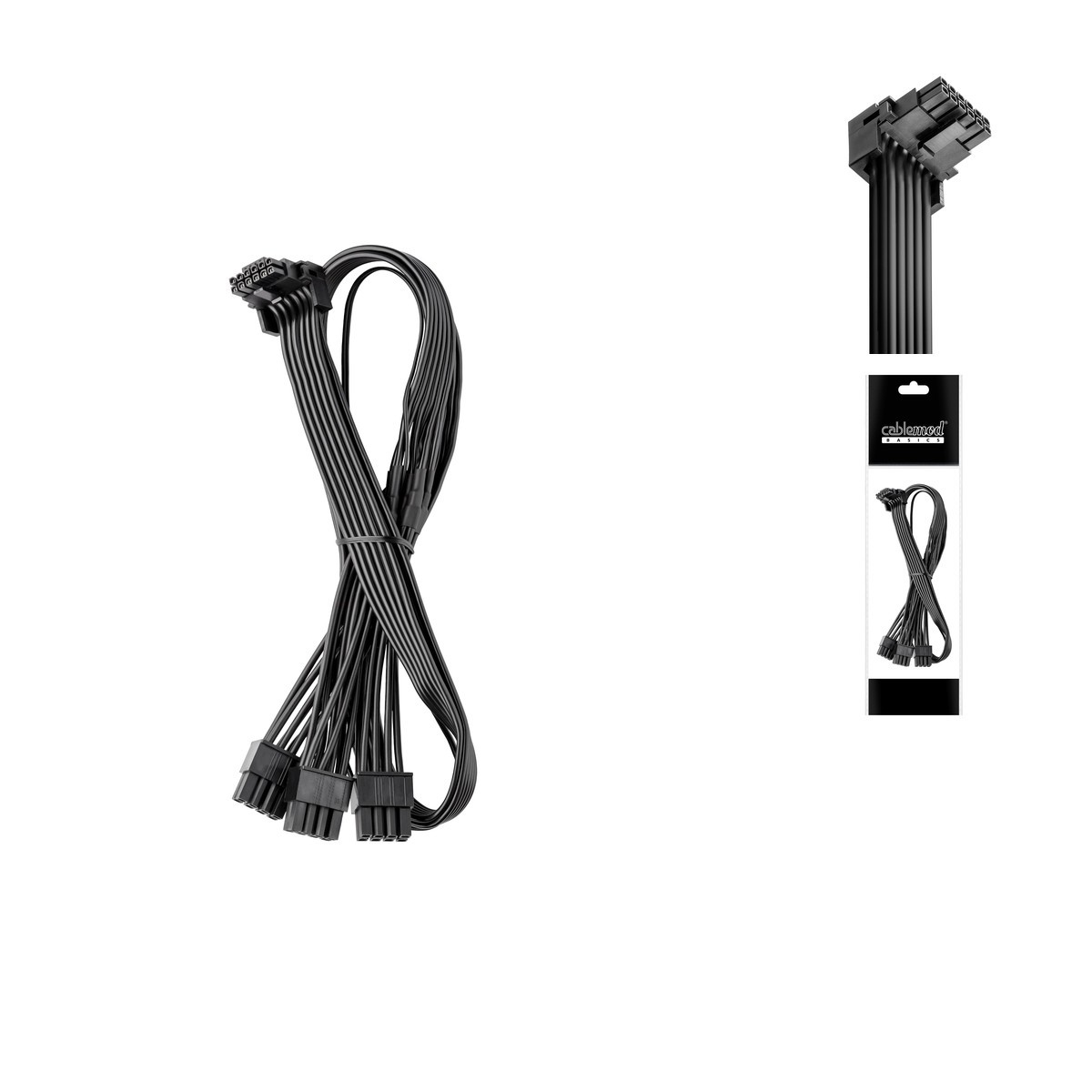 CableMod Basics E-Series 12VHPWR 90° StealthSense PCI-e Cable for EVGA - Black