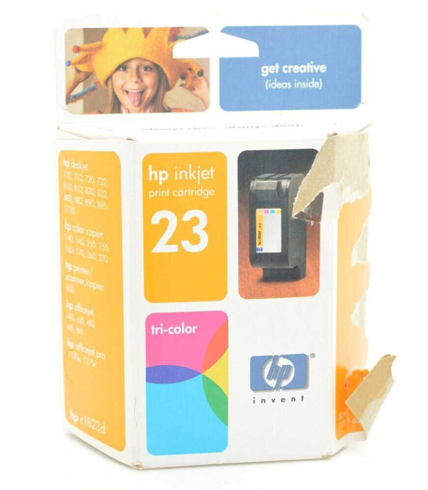HP InkJet 23 Tri-Color Print Ink Cartridge Sealed Brand New Exp. 2004