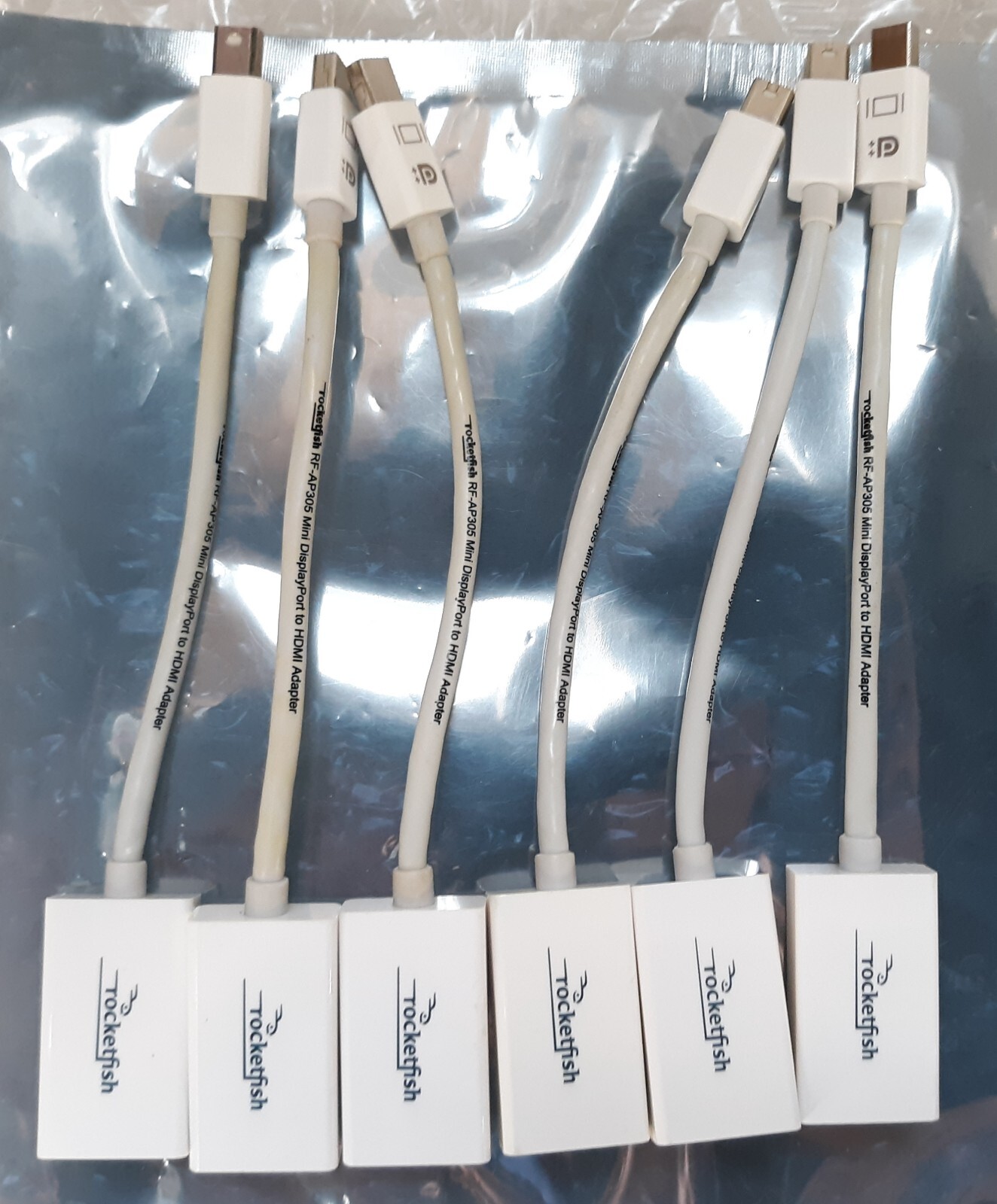 Lot of 6 RocketFish RF-AP305 Mini DisplayPort to HDMI Adapters