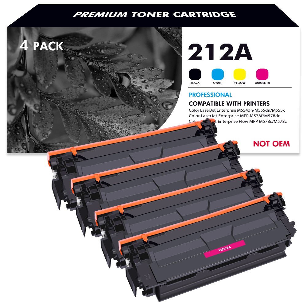 212A 212X Toner Cartridge HP W2120A Color LaserJet Enterprise M554 M555 MFP M578