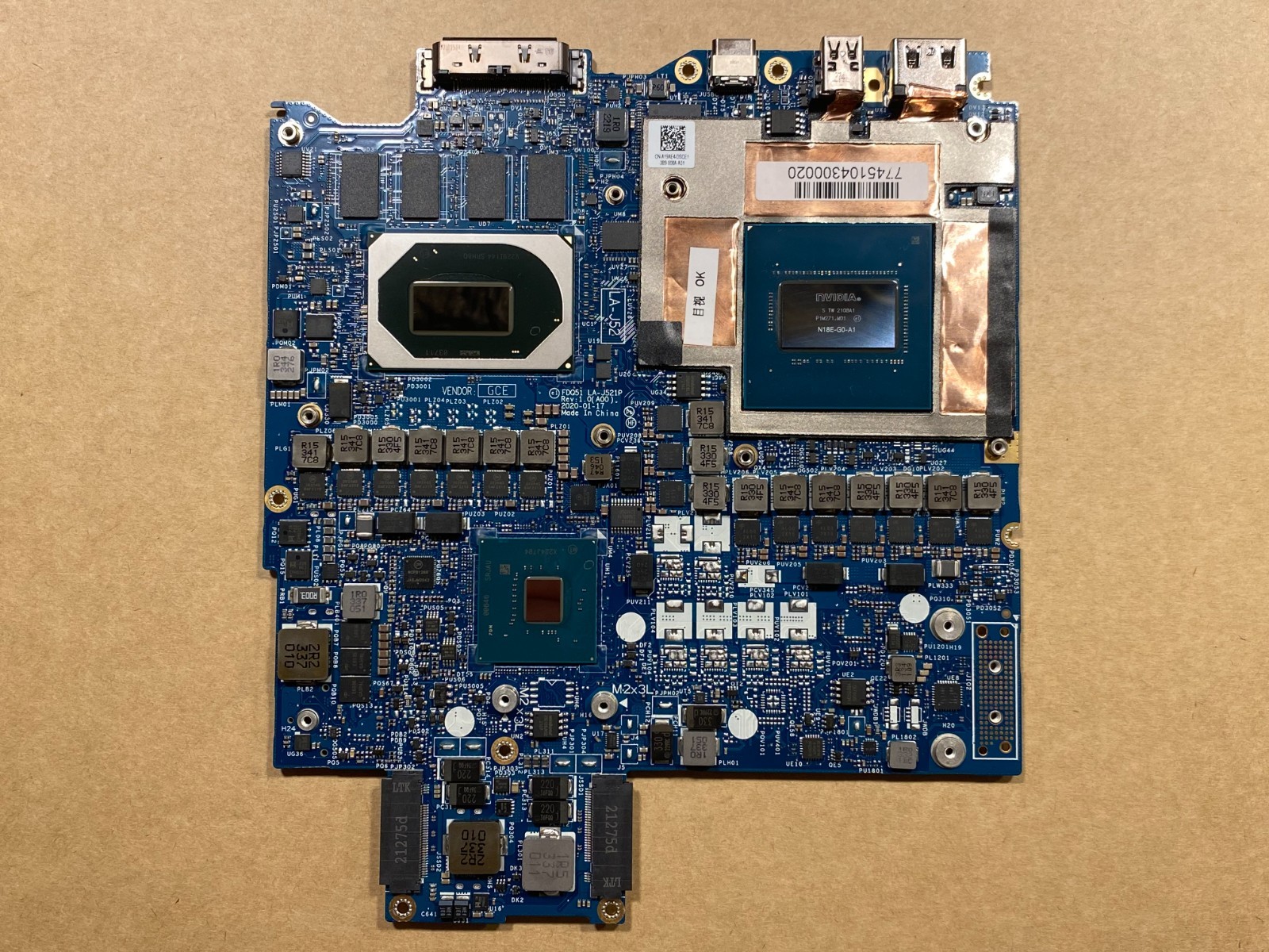NEW Dell Alienware M17 R3 M15 Motherboard Intel i7-10750H 16GB GTX1660Ti JMX84