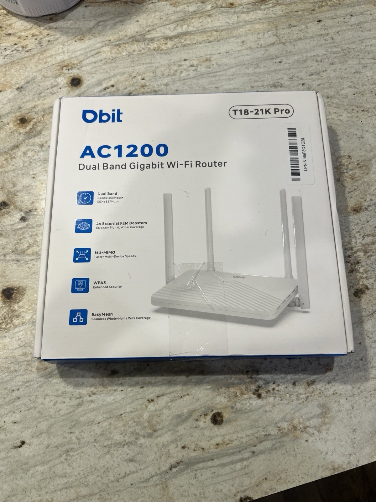 Dbit AC1200 Dual Band Gigabit Router T18-21K Pro EasyMesh WPA3 MU-MIMO