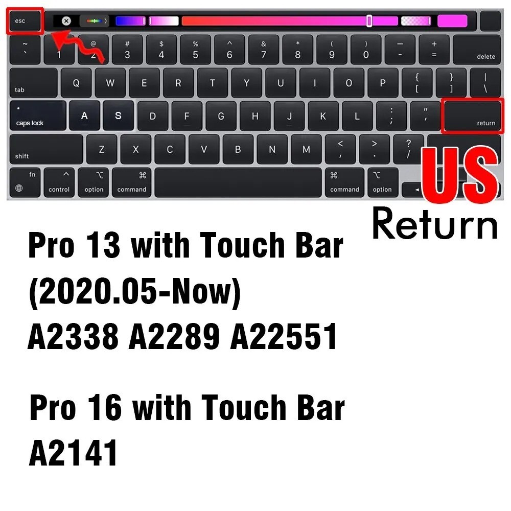Soft Silicone Keyboard Cover Skin for Apple MacBook Pro Air  - 2016-2022 Models
