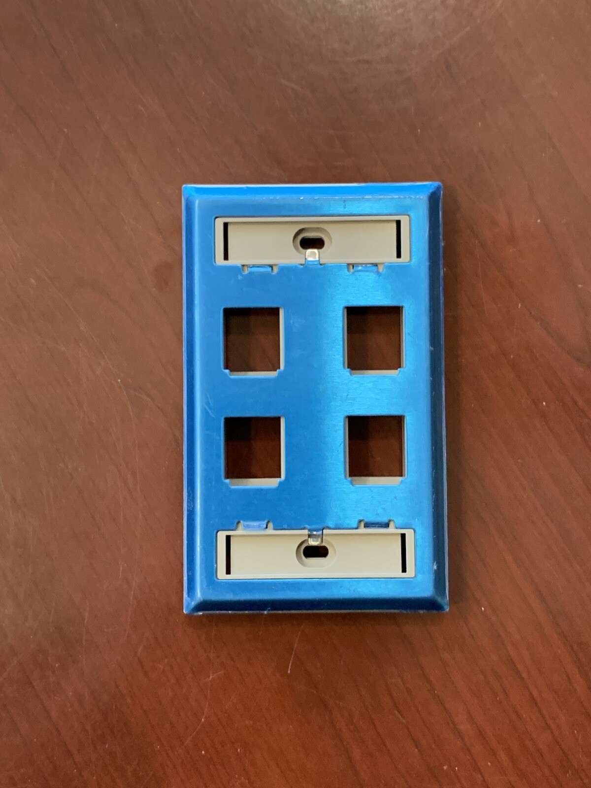 (10) NEW PANDUIT 4-Port KEYSTONE STAINLESS STEEL WALL FACE PLATE w LABLES SEALED