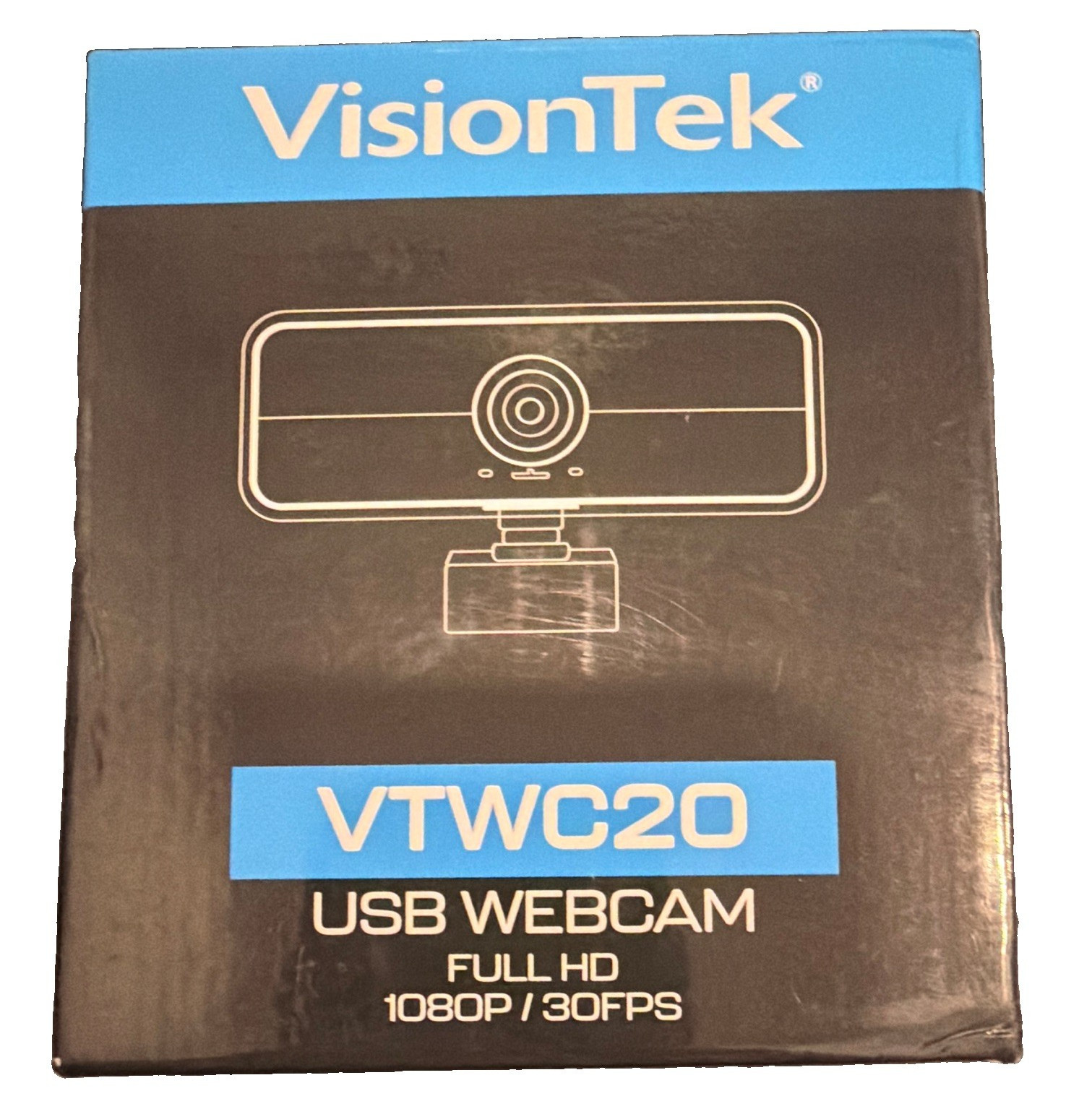 New VisionTek VTWC20 USB Webcam 1080p Full HD 30fps Privacy Cover Built-In Mic