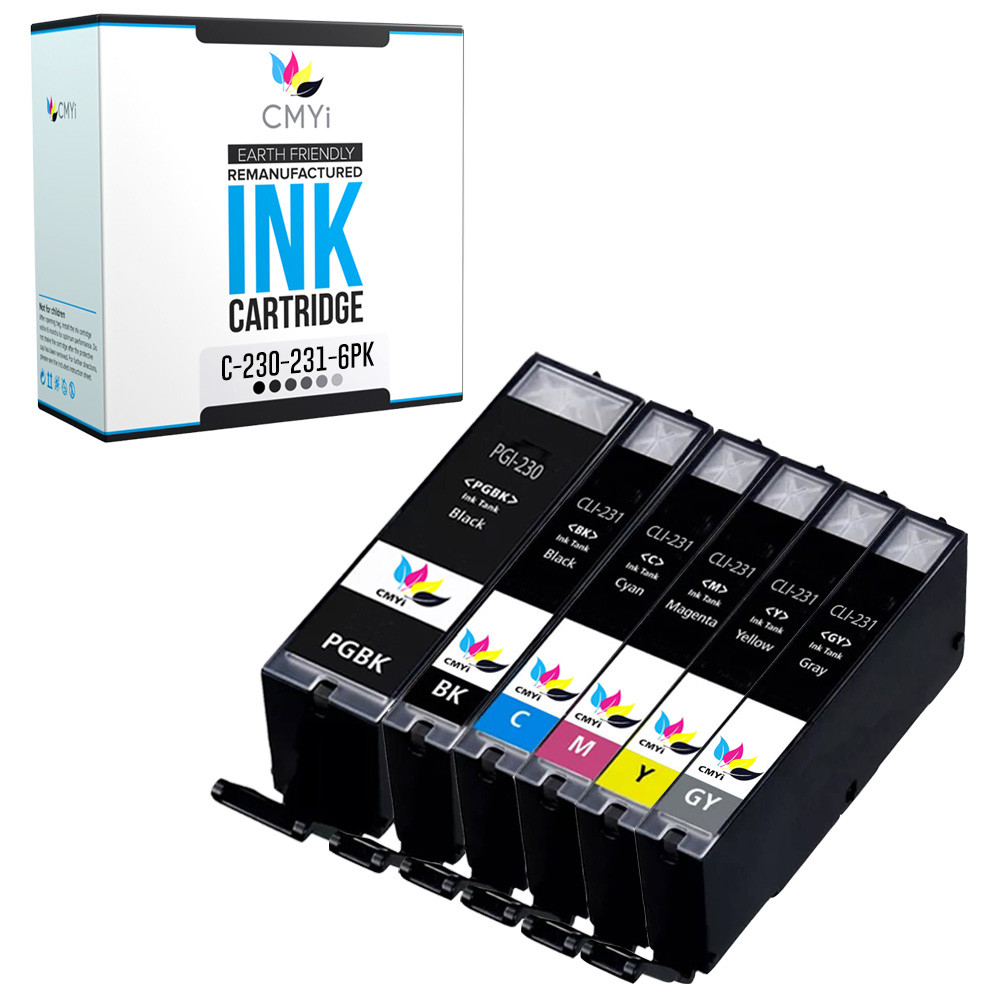 6-Pack Compatible PGI-230 CLI-231 Ink Cartridges for Canon PIXMA TS8820