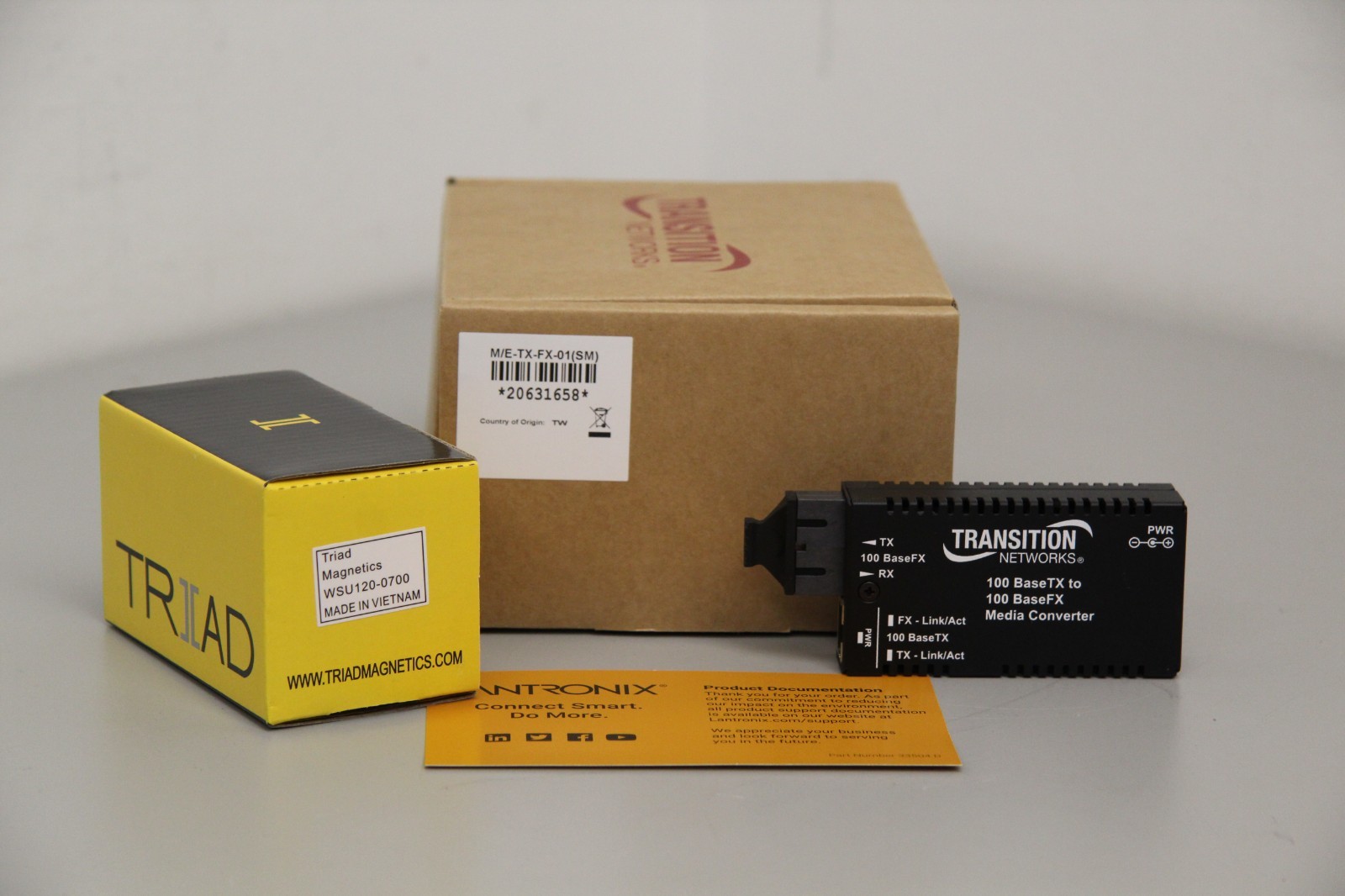 Brand New Transition Networks M/E-TX-FX-01 (SM) Mini Fast Ethernet Media TX RX
