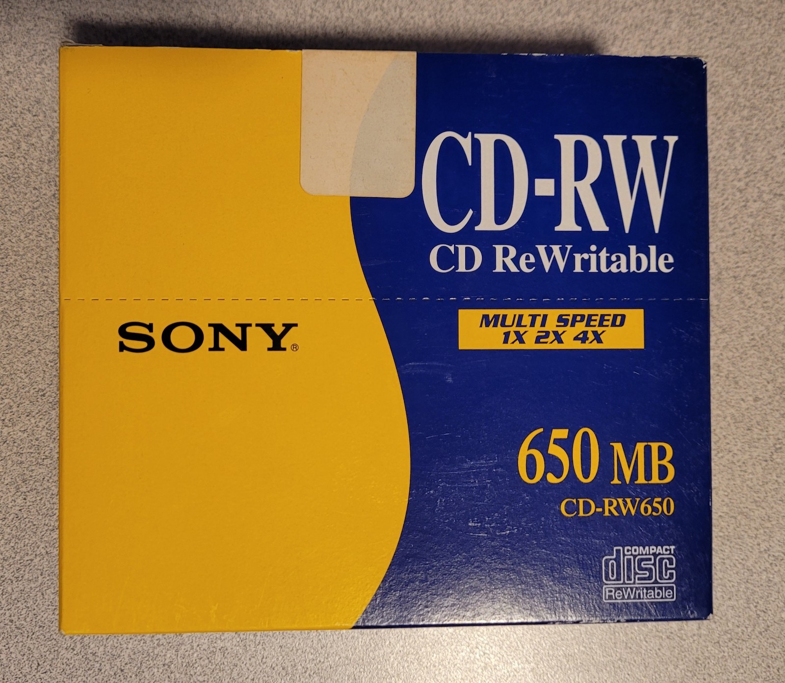 Sony CD-RW650 CD ReWritable Discs Multi Speed 650MB Data Storage Media 5 Pack