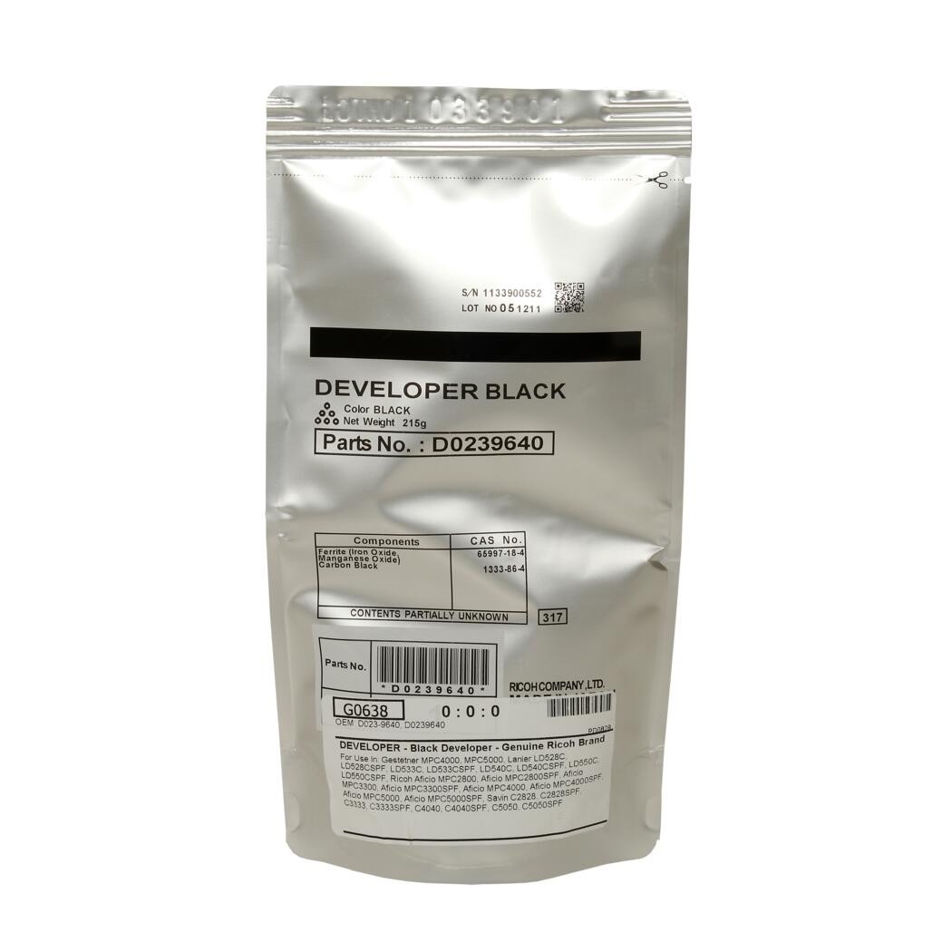 GENUINE Ricoh D0239640 D023-9640 BLACK Developer Unit New in Silverfoil