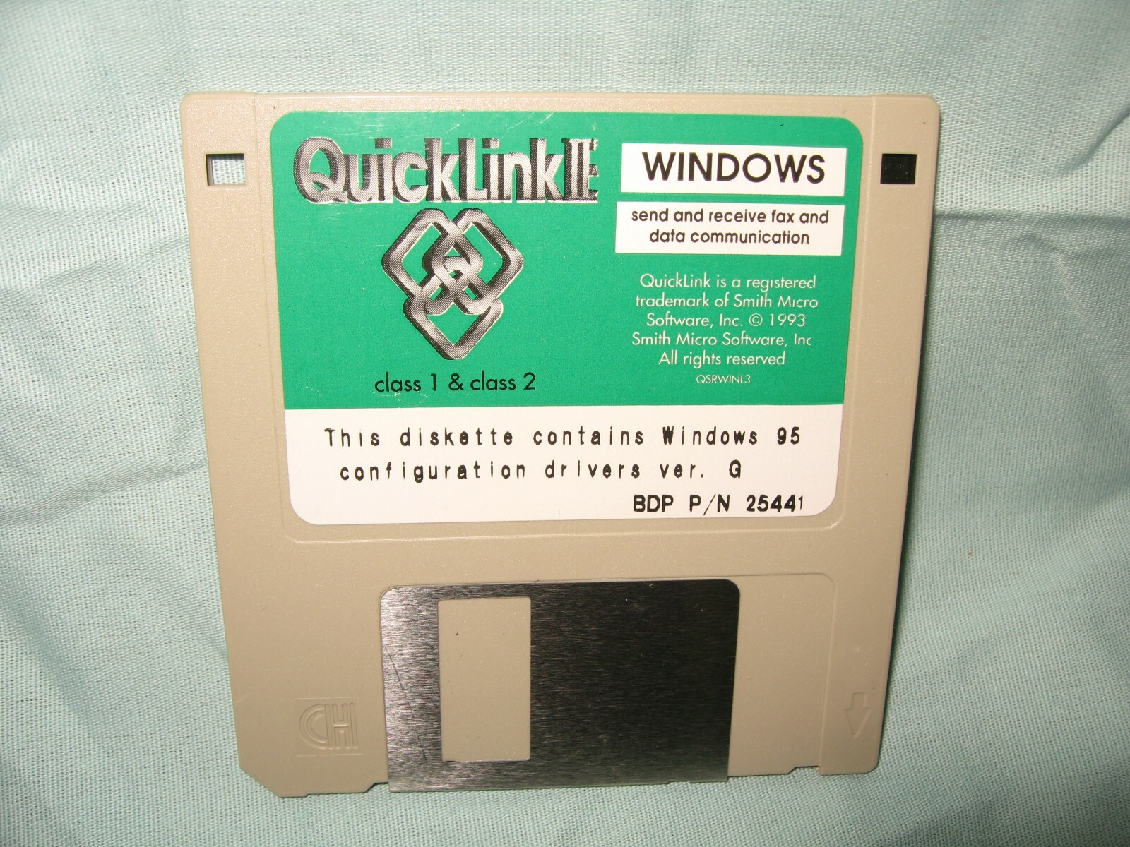 Quick Link II Fax Software for Windows and DOS 3.5" 3 1/2" Disk Diskette DL23