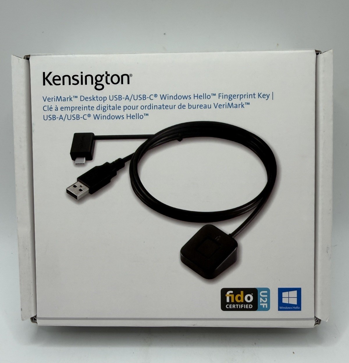 Kensington VeriMark Desktop USB-A/ USB-C Windows Hello Fingerprint Key K62330WWA