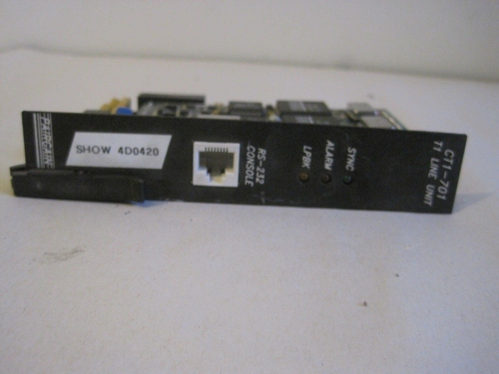 Pairgain Campus CT1-701 T1 Line Unit RS -232 Console System Module