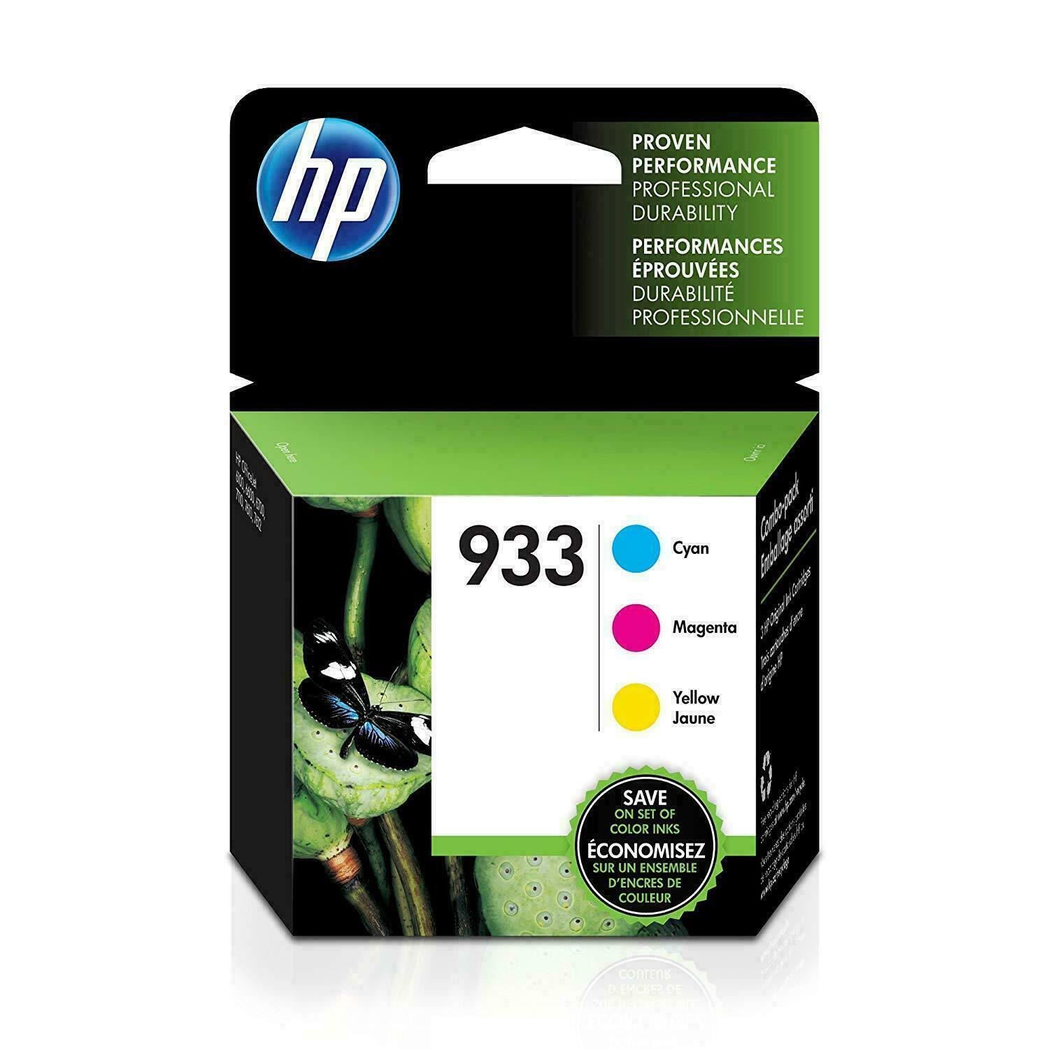 HP Genuine 933 3-pack Cyan/Magenta/Yellow Original Ink Cartridges EXP02/2023 NEW