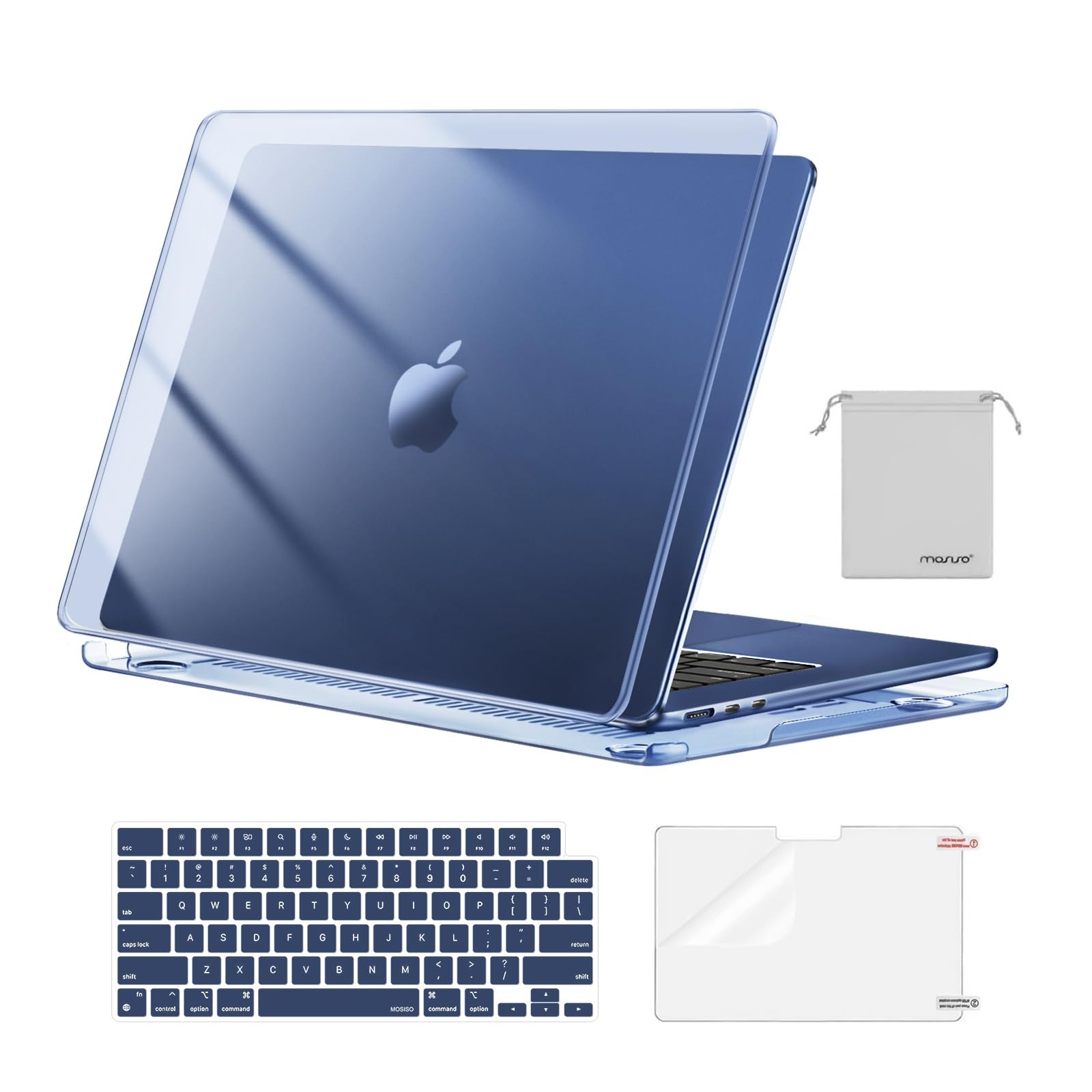 MOSISO Scratch-Resistant Case Compatible with MacBook Air 15 Crystal Midnight