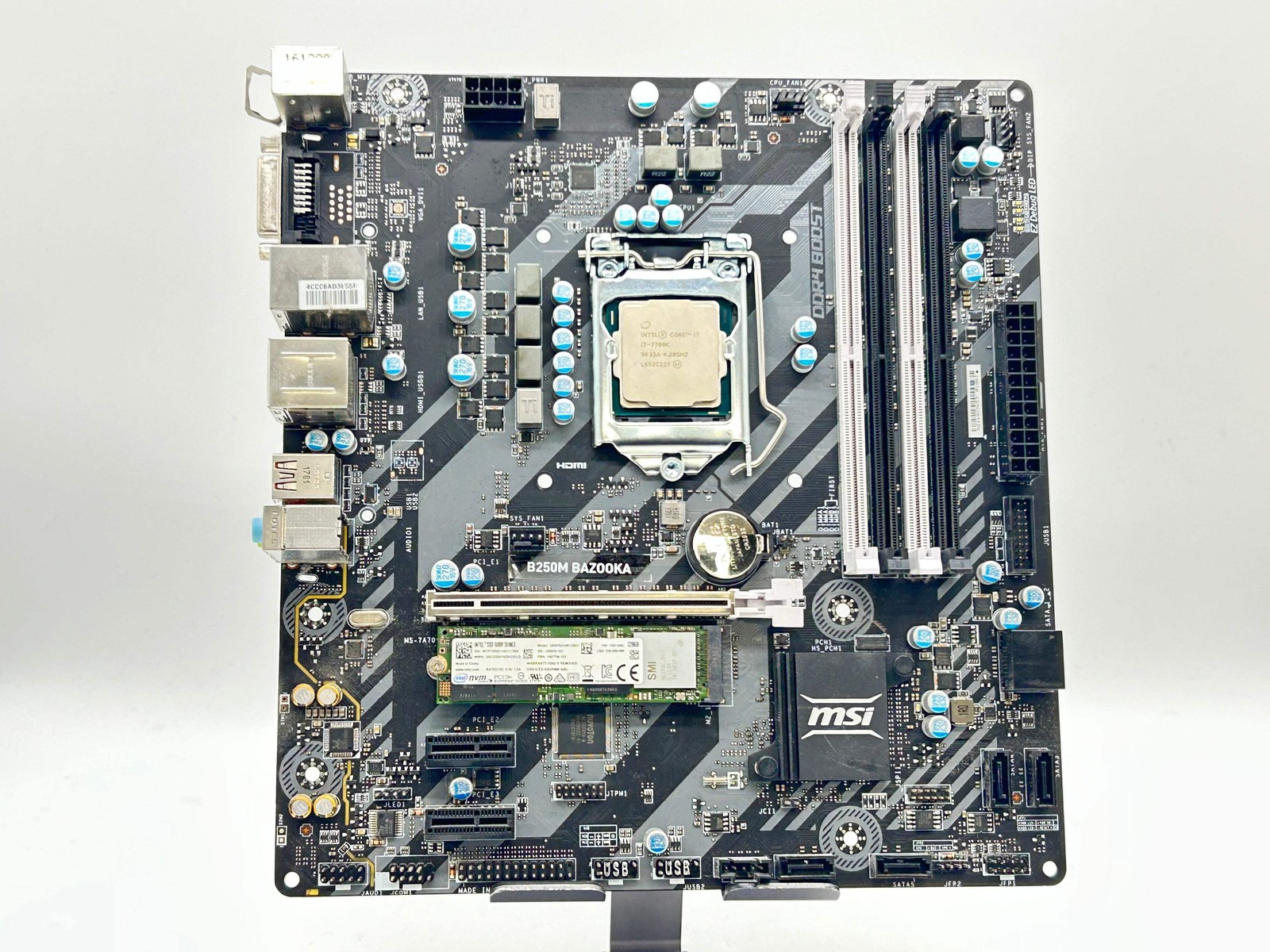 MSI B250M Bazooka LGA1151 Motherboard Intel Core i7-7700K 128GB NVMe SSD Used