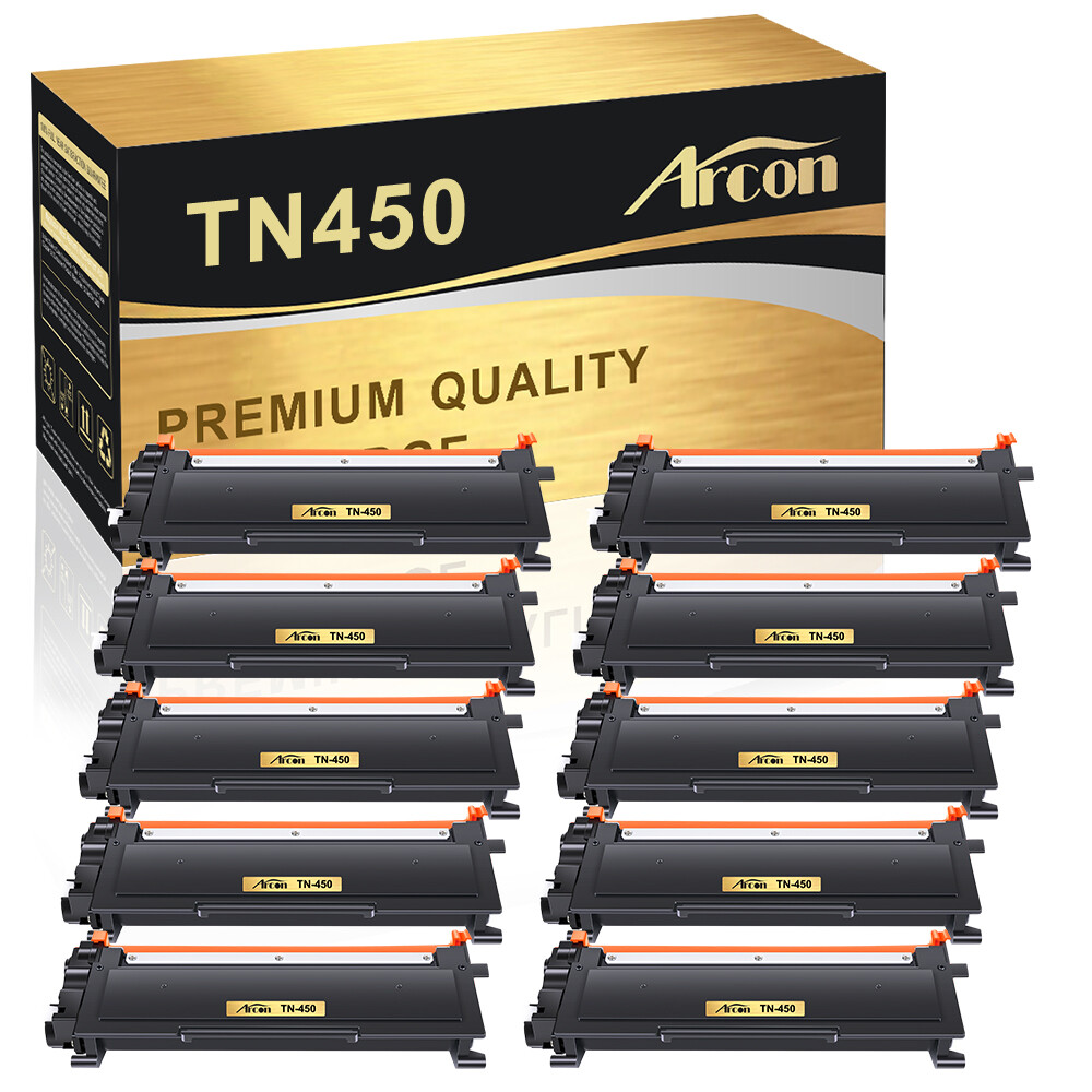 10PCS TN450 Toner Cartridge High Yield for Brother MFC-7860DW 7360N HL-2270DW