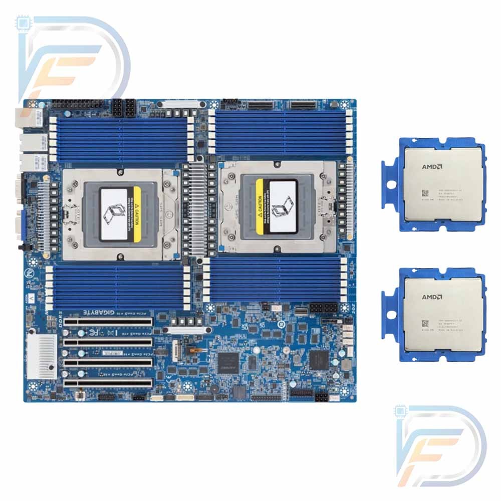 2× AMD EPYC 9965 QS 192C/384T SP5 Server CPU + Gigabyte MZ73-LM2 500W