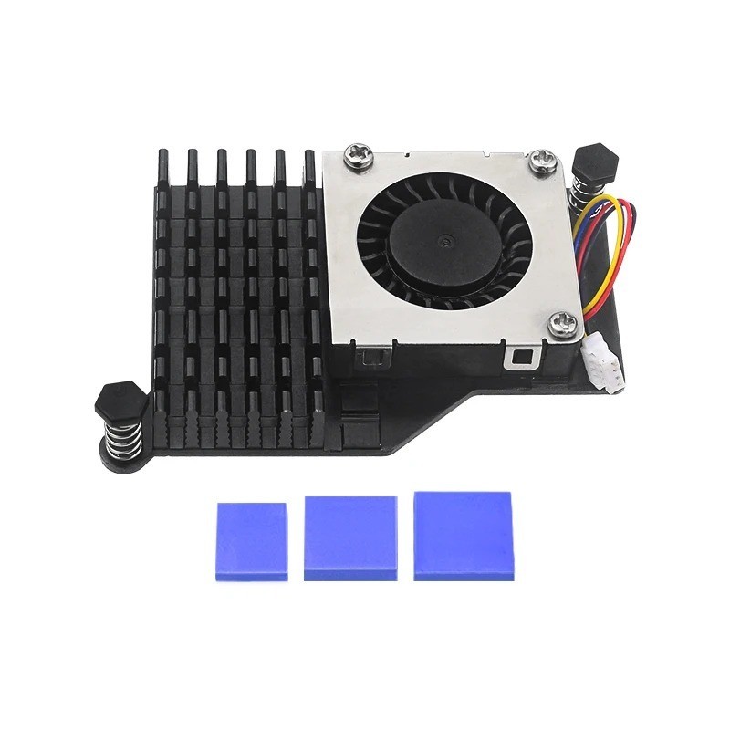 Raspberry Pi 5 Active Cooler Aluminum Heatsink PWM Fan Black Silver Blue