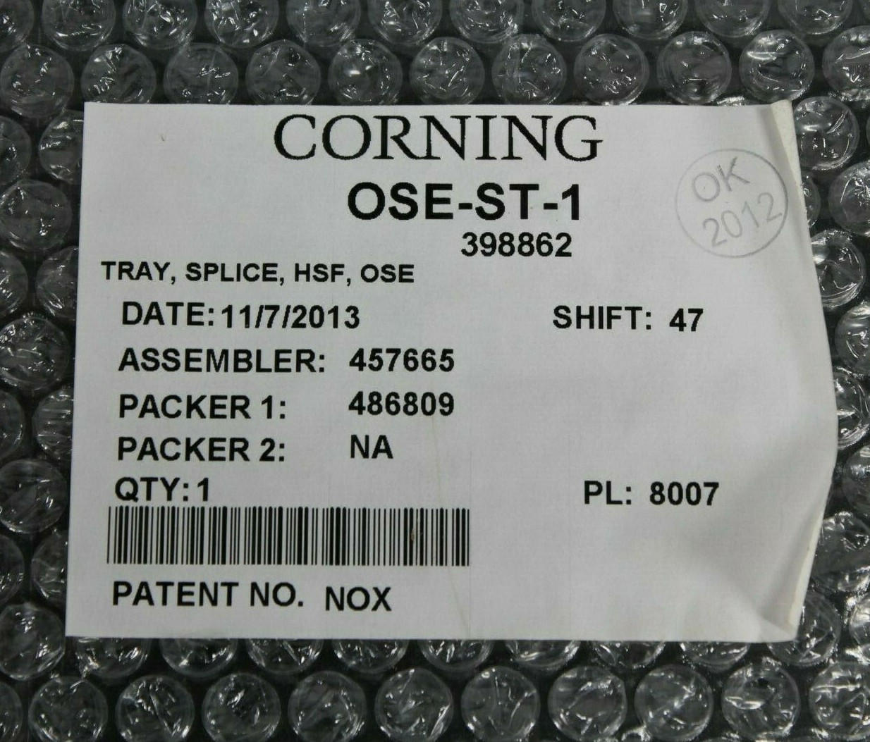 Corning - OSE-ST-1 - Optical Splice Enclosure - Splice Tray - ONE - 1 - New