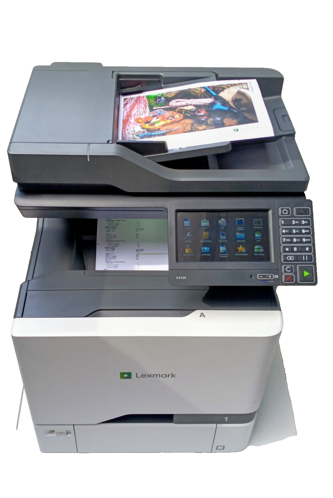 Lexmark CX725de Laser Multifunction Printer w/Network Duplex Scan Copy Fax Color