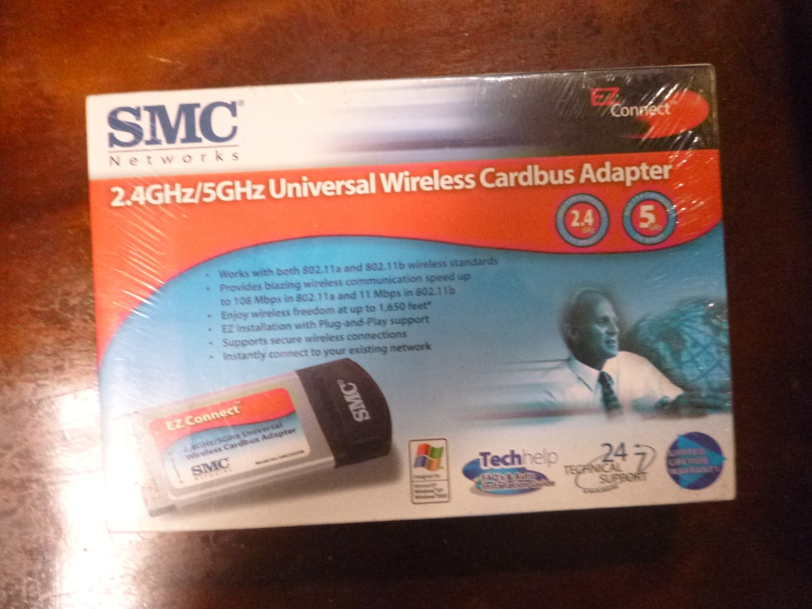Sealed SMC Networks EZ Connect 2.4GHz 11 Mbps Wireless Cardbus Adapter New
