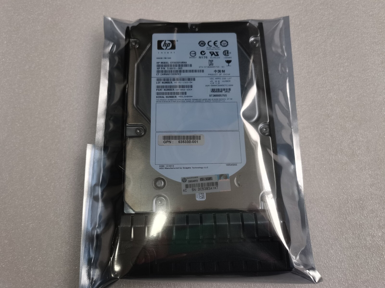 FOR HP 3.5" 600GB Hard Drive M6612 6G SAS 15K RPM LFF 583718-001 AP872A