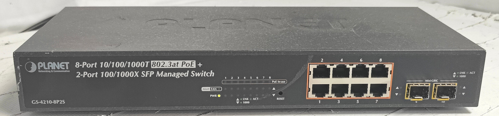 Planet Networking & Communication GS-4210-8P2S 8 Port Ethernet 2 Port SFP Switch
