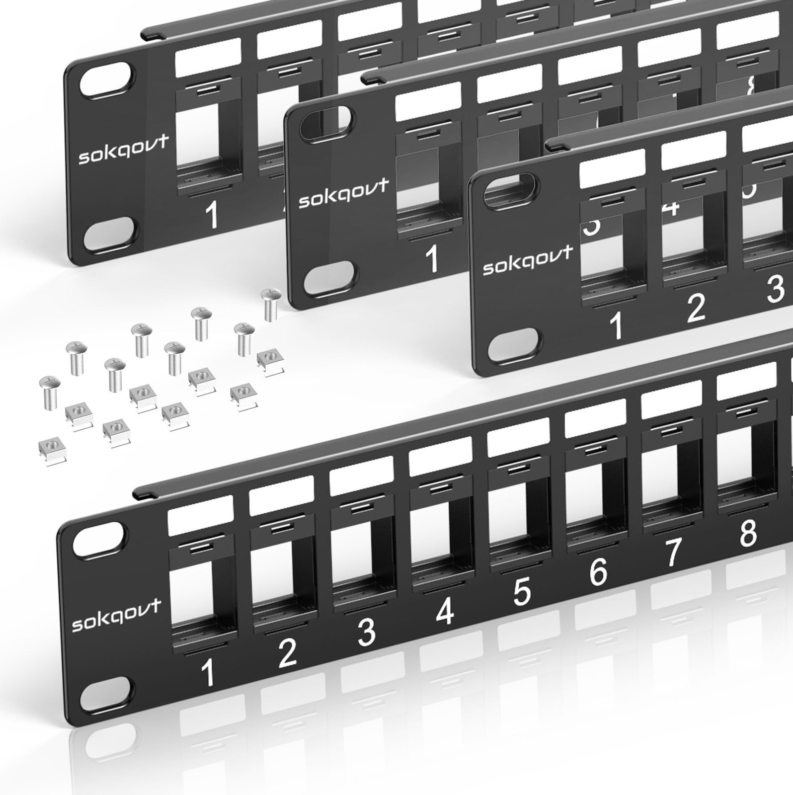 24 Port Blank Keystone Patch Panel with Snap-in Design (4 Pack), Cat6 Network...