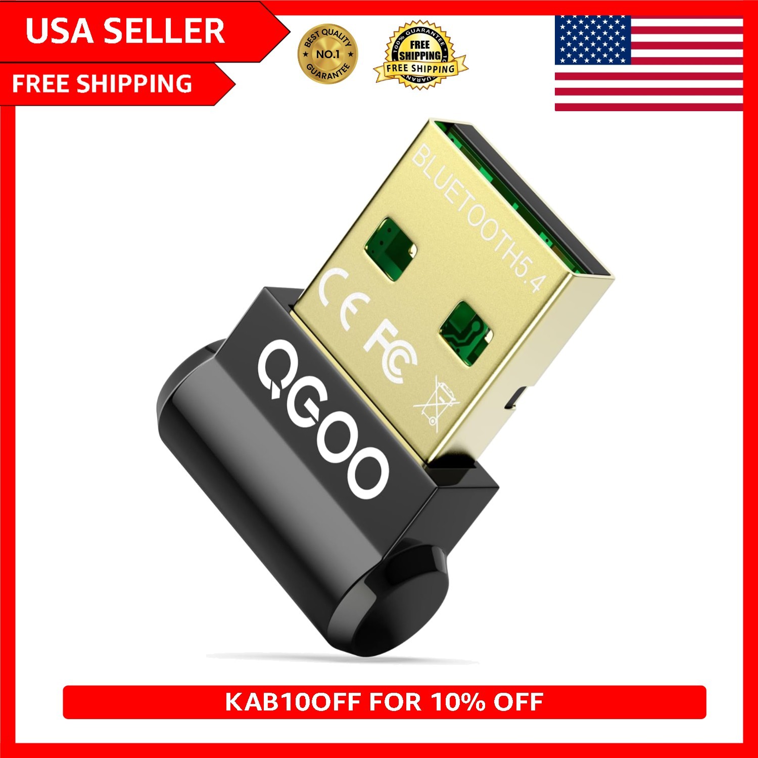 Plug & Play Bluetooth 5.4 USB Dongle - Compact Adapter for Windows 11,10,8.1