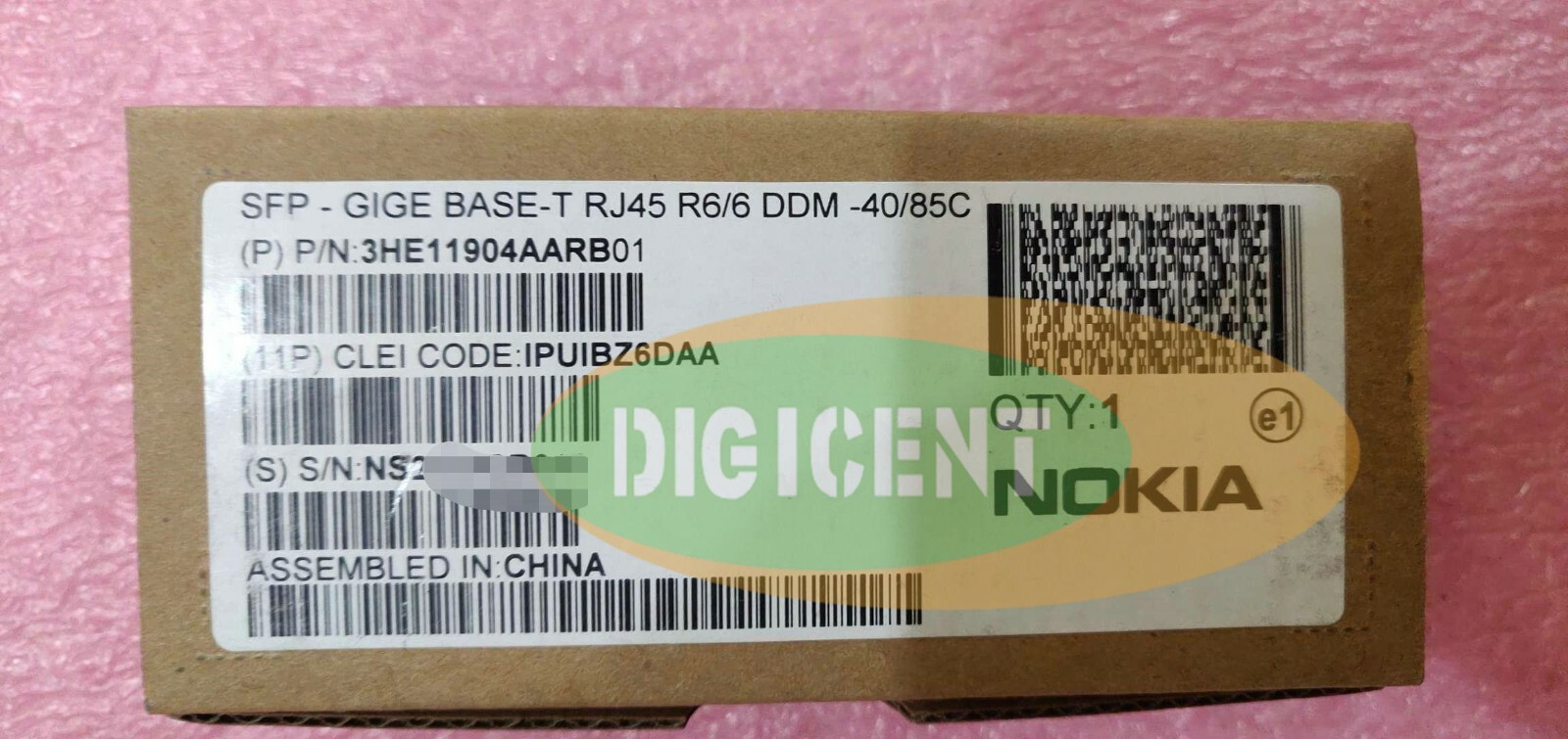 Nokia  3HE11904AARB 01 SFP 1200M RJ45  100M CLEI:IPUIBZ6DAA  MR:04