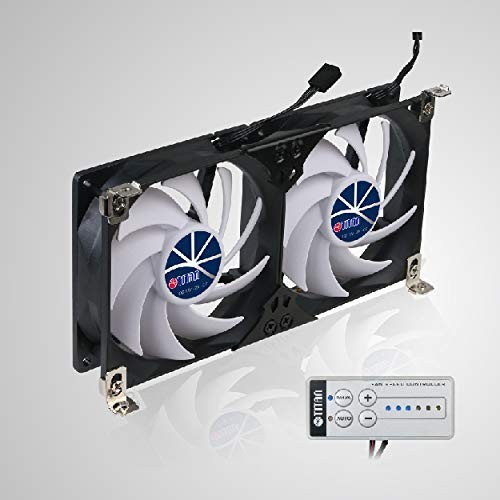 12V DC Double Rack Mount Cooling Fan for Fridge Vent Grille 120mm