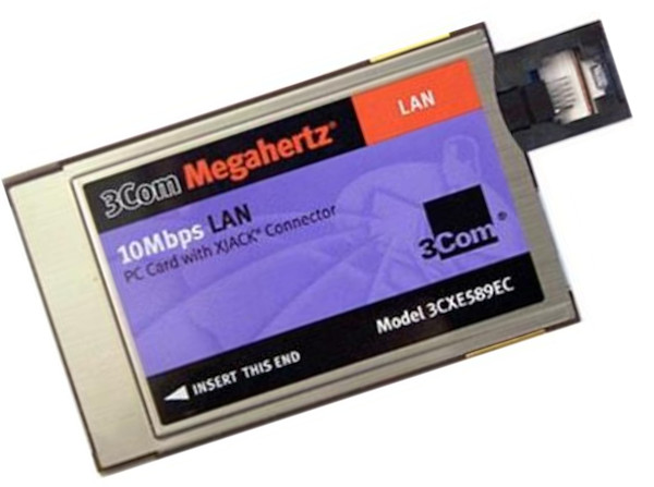 3Com Megahertz PCMCIA Ethernet LAN PC Card with XJACK 3CXE589EC G1N
