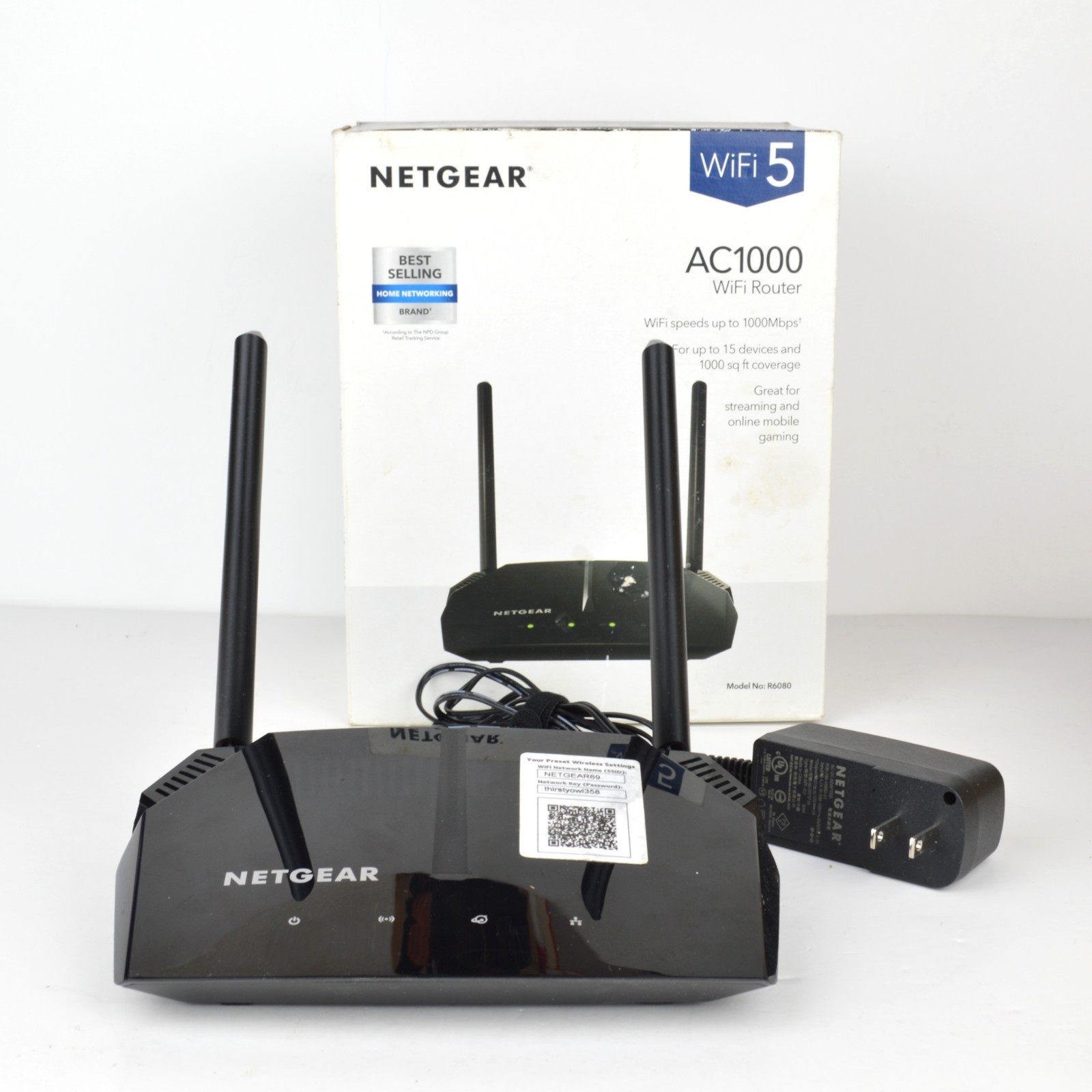 NETGEAR R6080 AC1000 Dual Band Smart WiFi Router Black