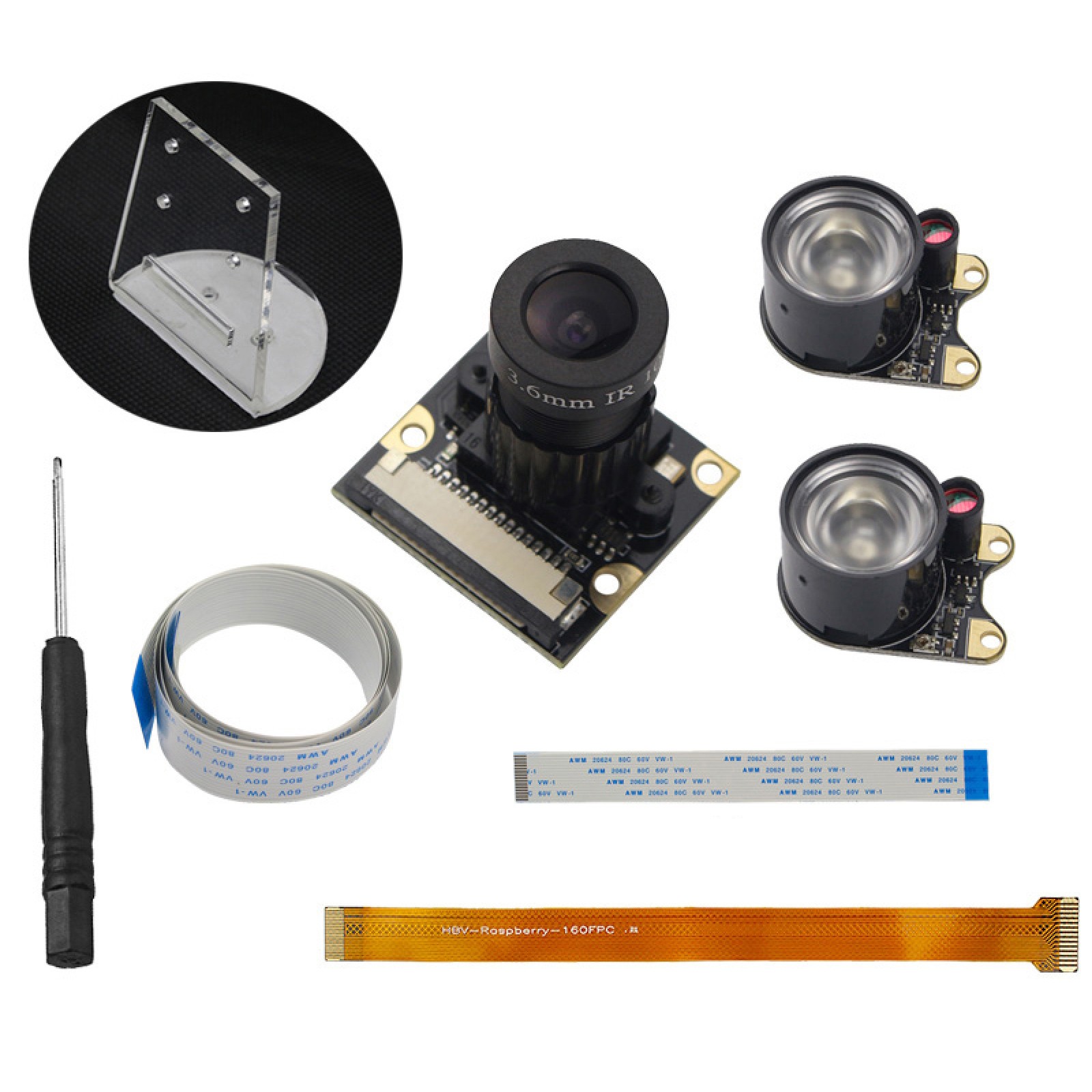 5 Fish Eye Lens Infrared Light Night Vison Camera For Raspberry Pi 4B/3B+/Zero A