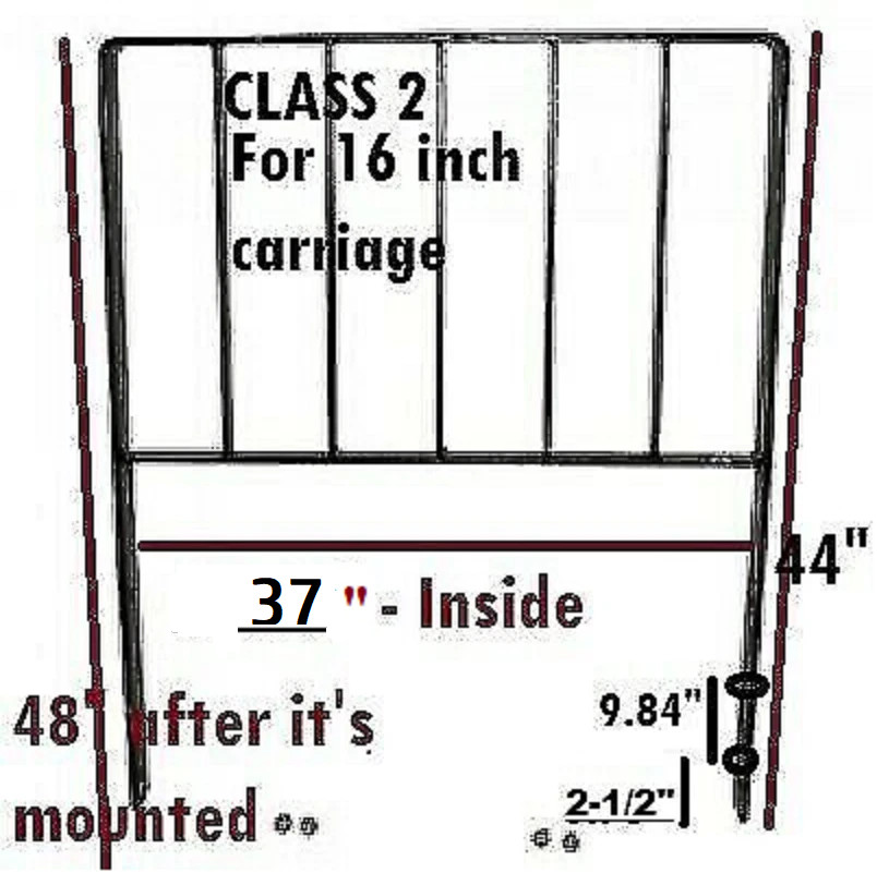 Forklift Load Back Rest  Class II 37" Attachment LBR 2 BOLTS Per SIDE Class 2