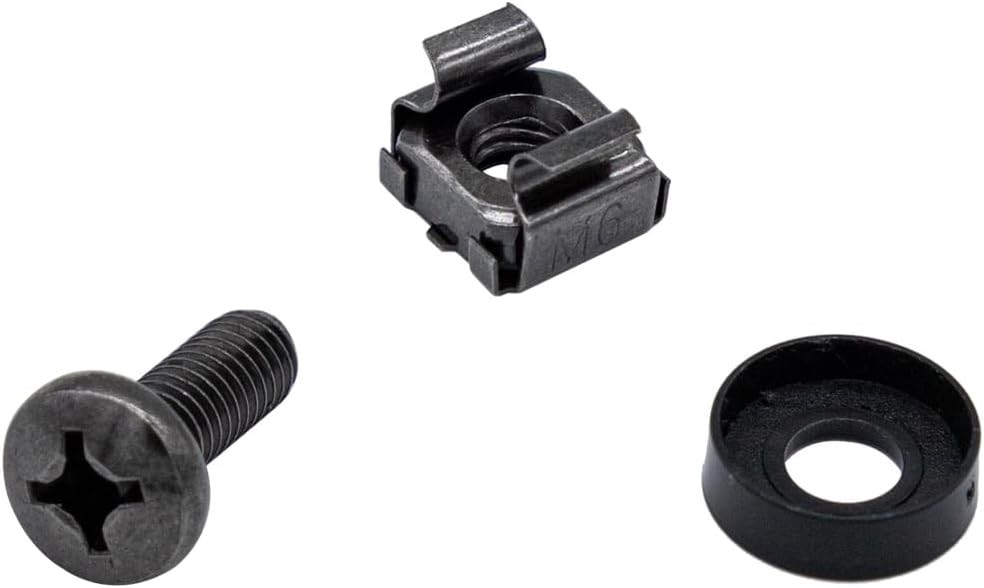 100 Pack M6x16mm Rack Mount Cage Nuts & Screws & Washers for Rack Mount Serve...