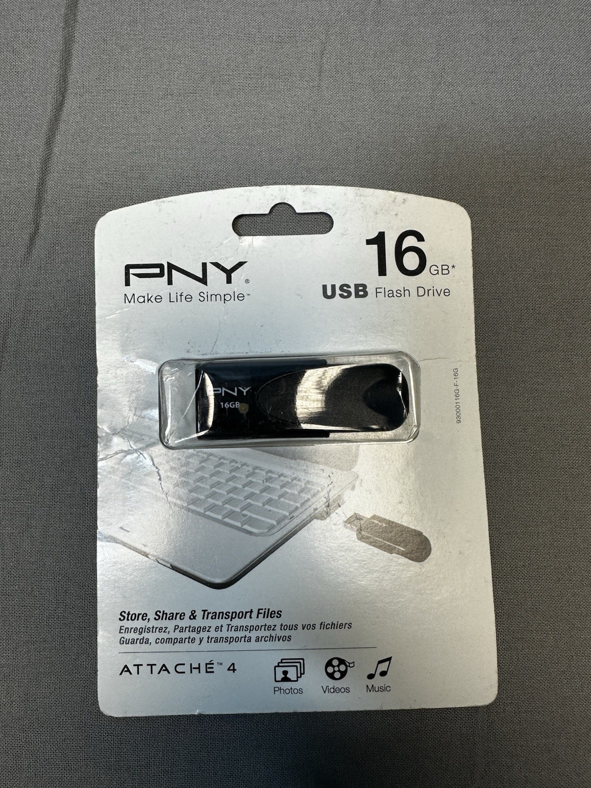 PNY Attaché 4 16GB USB 2.0 Flash Drive Memory Stick - New in Sealed Package