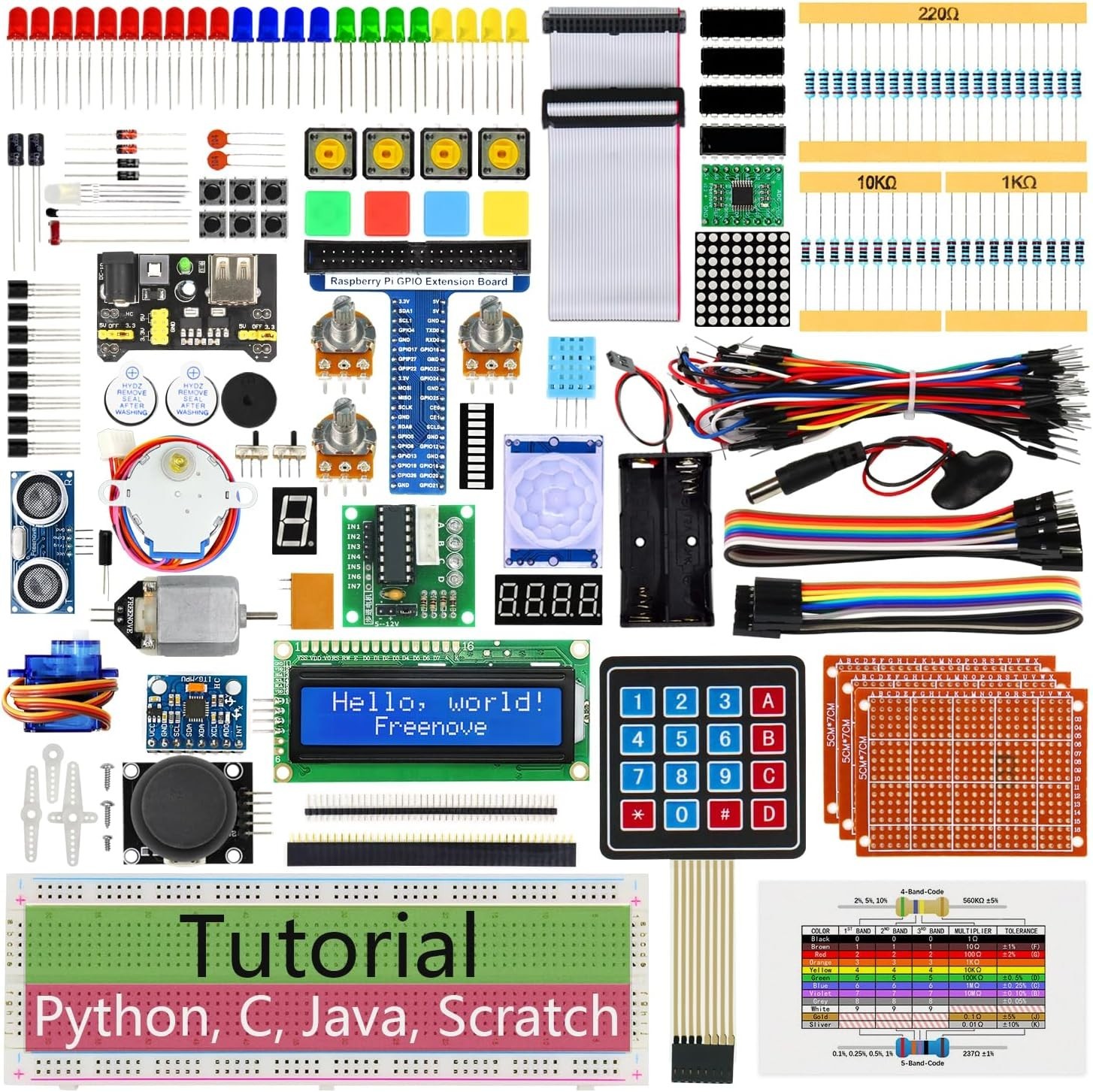 4GB RAM Raspberry Pi Ultimate Kit: 223 Components & 128 Projects for All Levels