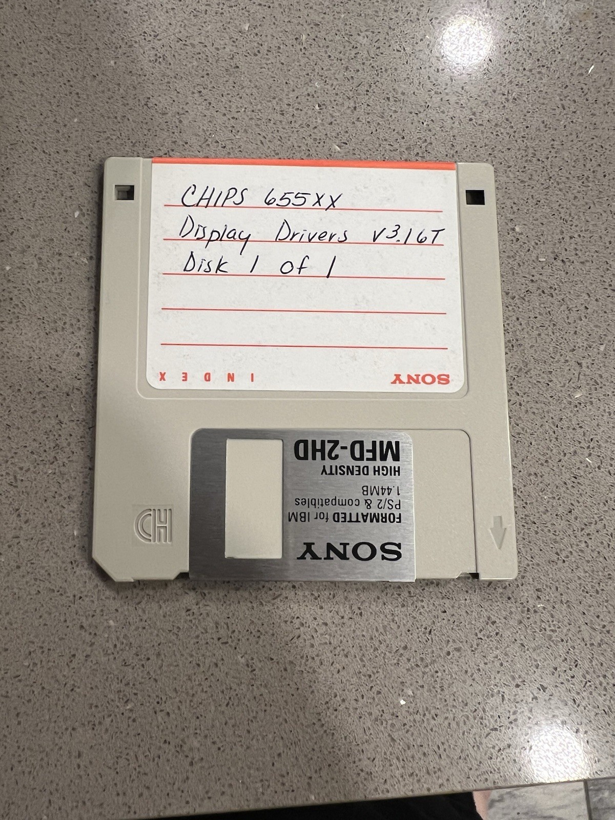 Vintage CHIPS 655XX Display Drivers v3.16T 3.5" Floppy Disk Sony Untested
