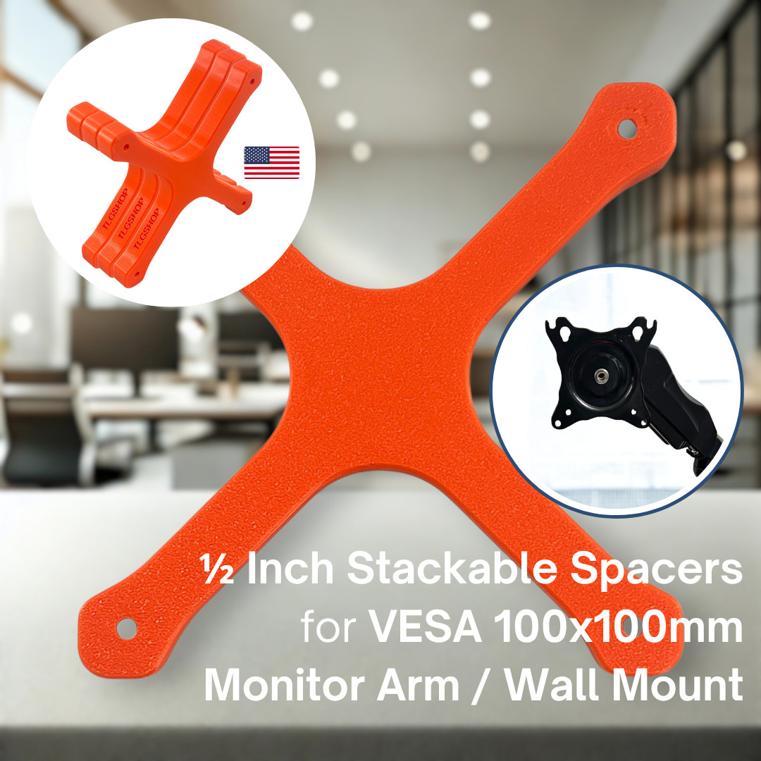TLG VESA Mount 1/2 Inch SPACER Bracket Kit For 100x100mm VESA 4mm M4 Screw Shim