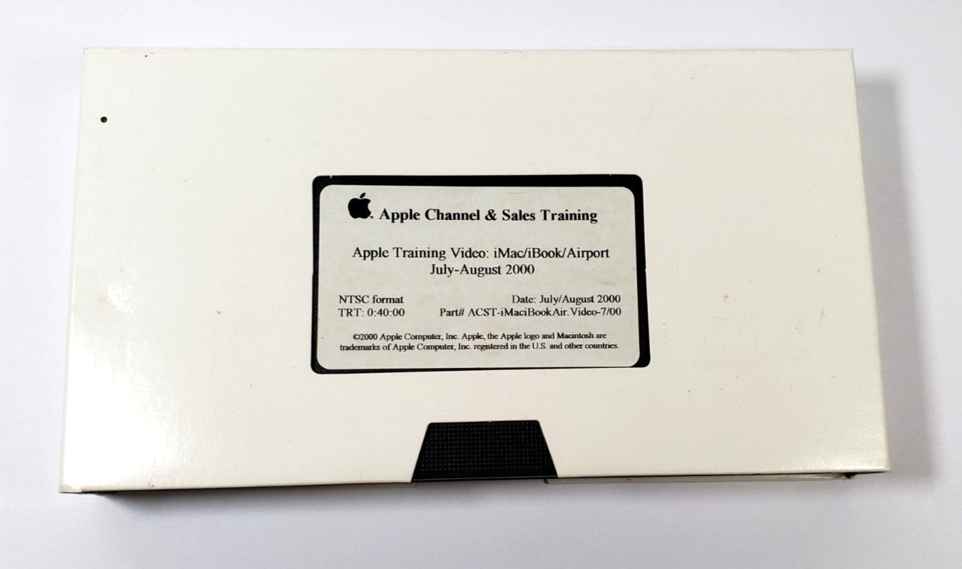 2000 Apple Computer iMac/iBook/Airport Sales Training Video VHS Tape July-August