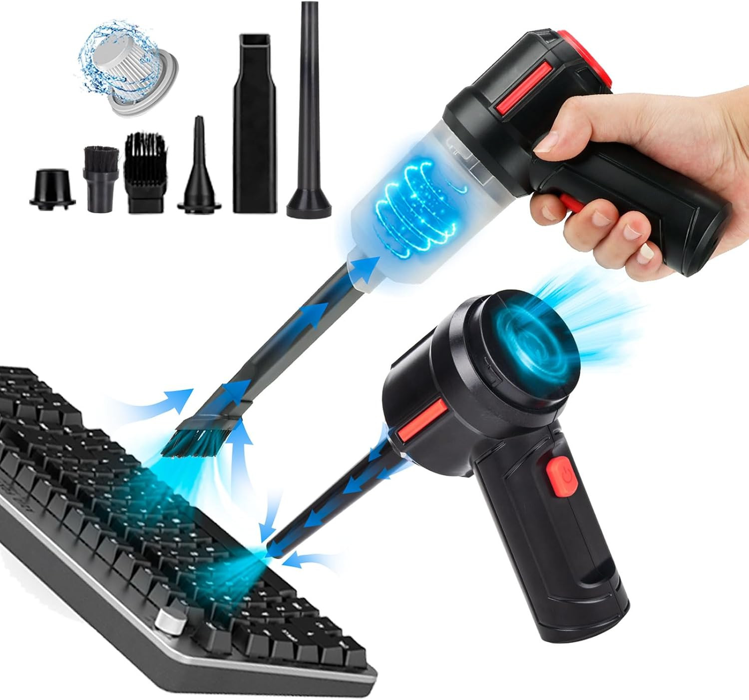 Air Duster - Computer Vacuum Cleaner - for Keyboard Cleaning- Cordless Canned Ai