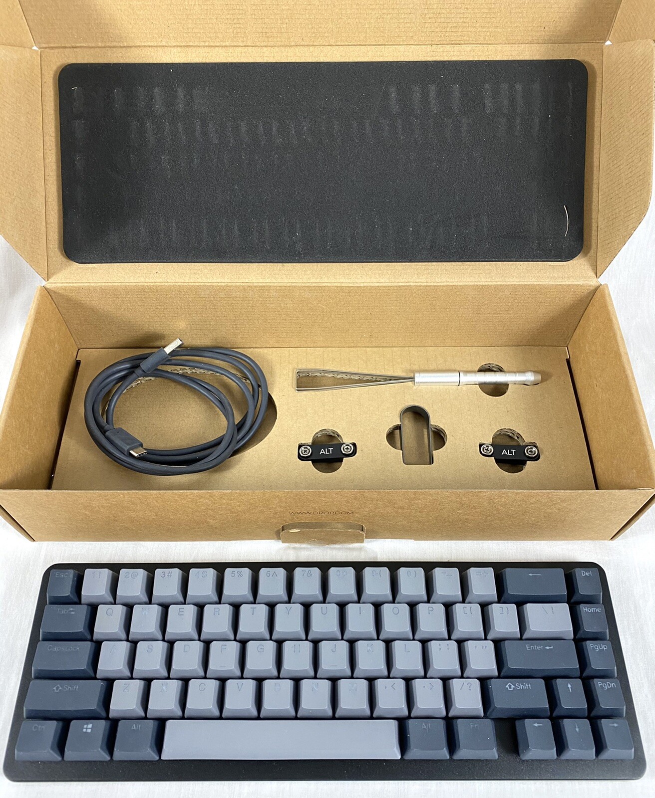 NEW DROP ALT Box White Switches Mechanical Gaming RGB 65% Keyboard Keys Black